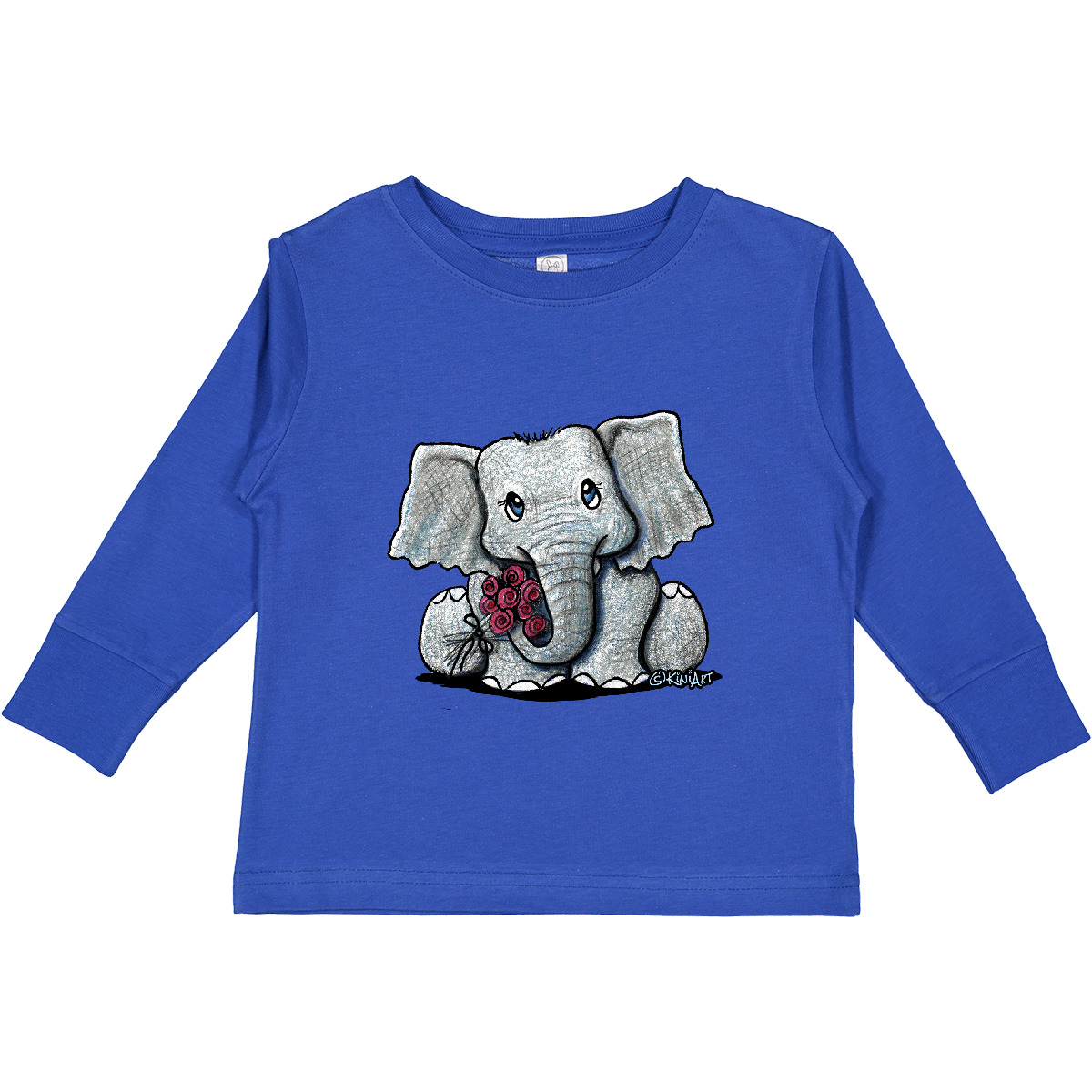 Inktastic KiniArt Elephant Toddler Long Sleeve T-Shirt - KiniArt Cute With Light - Picture 7 of 7
