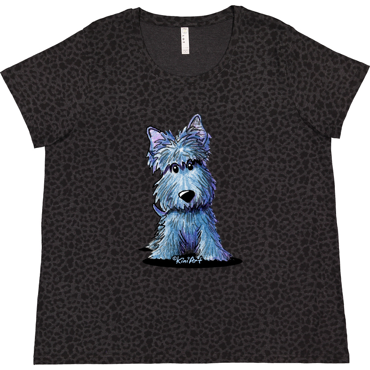 Inktastic Keanu Scottie Women's Plus Size T-Shirt - KiniArt Scotties Scotty Dog - Picture 2 of 3