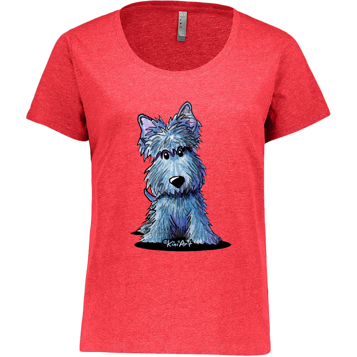 Inktastic Keanu Scottie Women's Plus Size T-Shirt - KiniArt Scotties Scotty Dog - Picture 3 of 3