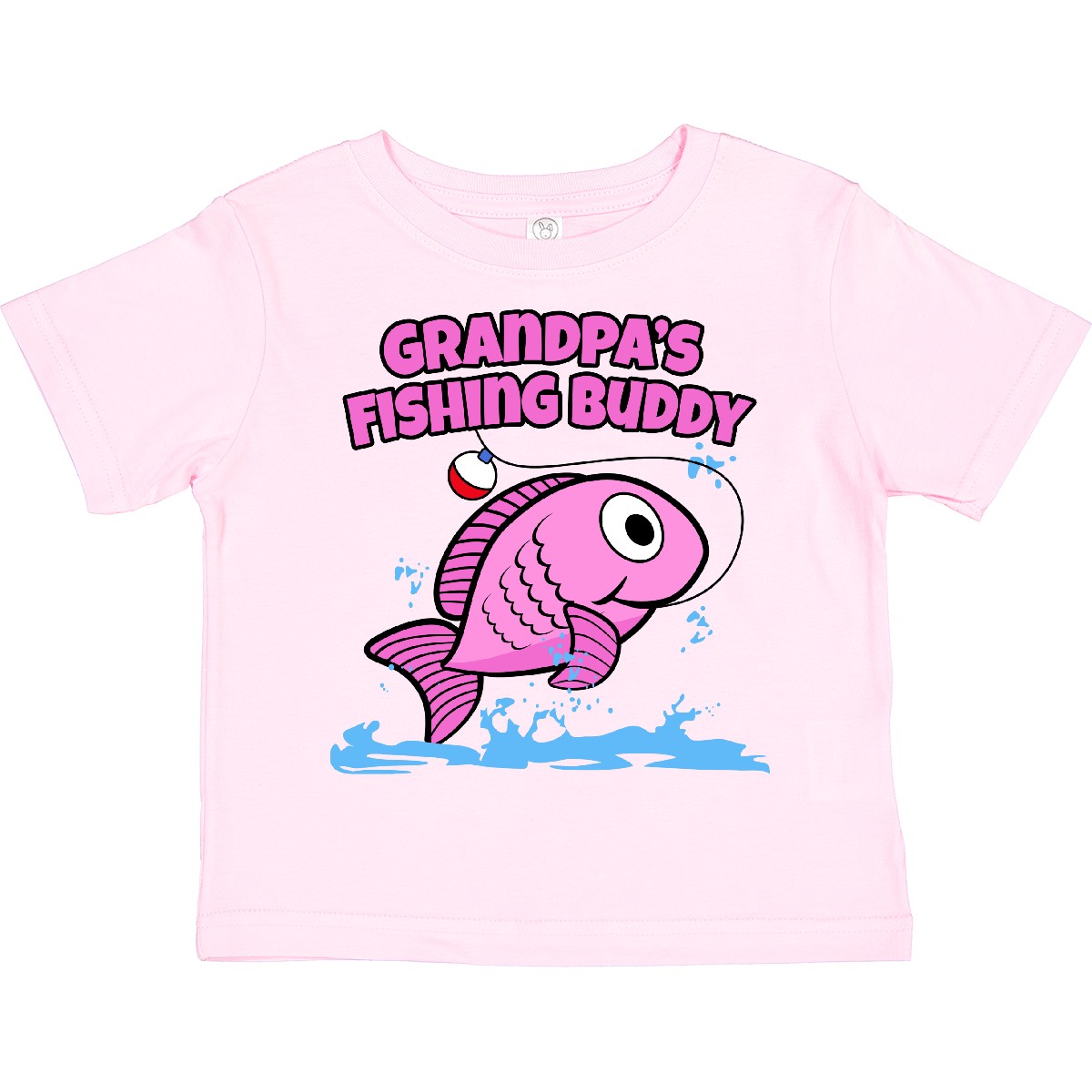 Inktastic Grandpa's Fishing Buddy (pink) Toddler T-Shirt Grandpa Fish Gift Child - Picture 4 of 8