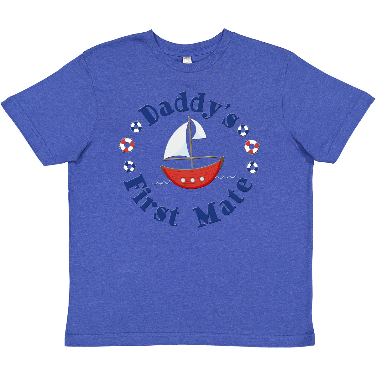 Inktastic Daddy's First Mate Youth T-Shirt Sailboat Daddy Fathers Day Dad Tee - Picture 3 of 3