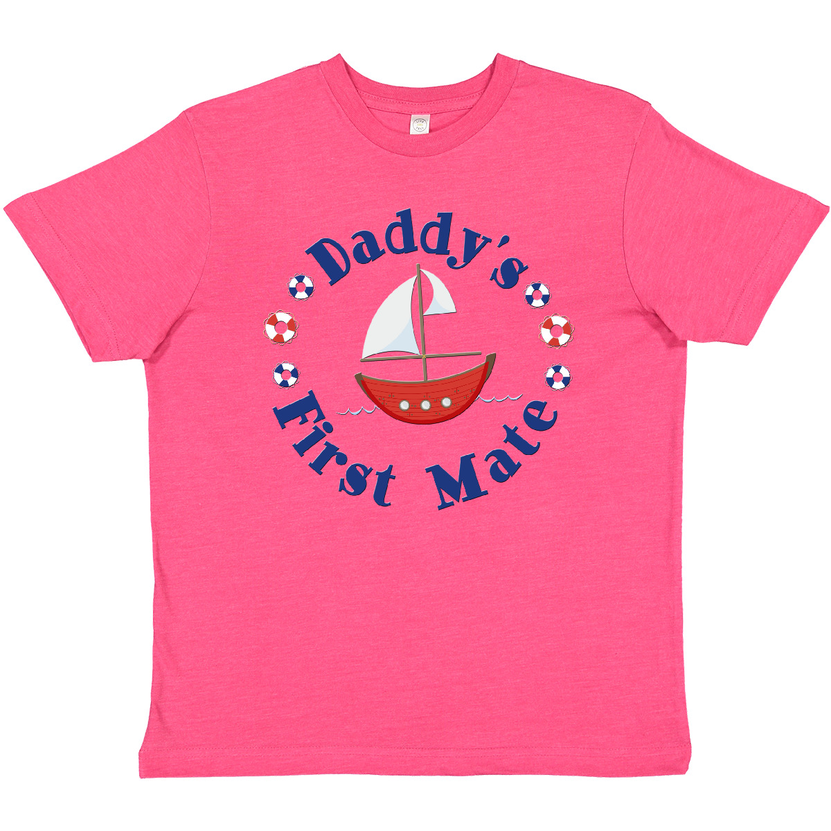 Inktastic Daddy's First Mate Youth T-Shirt Sailboat Daddy Fathers Day Dad Tee - Picture 2 of 3