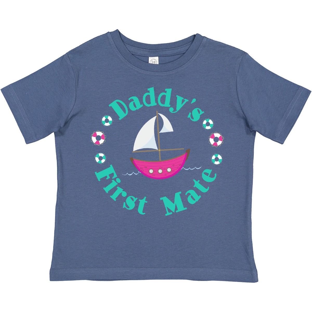 Inktastic Daddys First Mate (Girl) Toddler T-Shirt Sail Boat Sailing Nautical - Picture 4 of 8