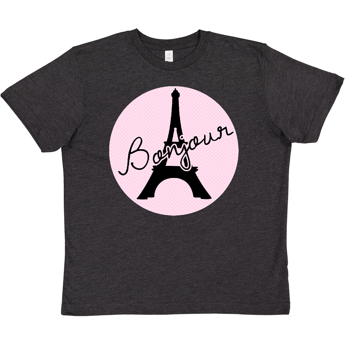 Inktastic Bonjour Youth T-Shirt Paris Eiffel Tower Hello France French Tee Kids - Picture 3 of 4