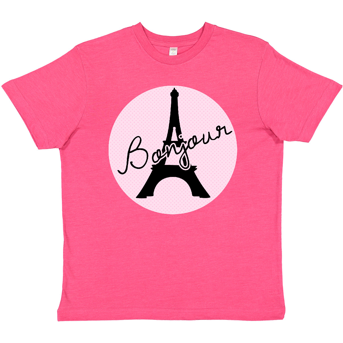 Inktastic Bonjour Youth T-Shirt Paris Eiffel Tower Hello France French Tee Kids - Picture 4 of 4