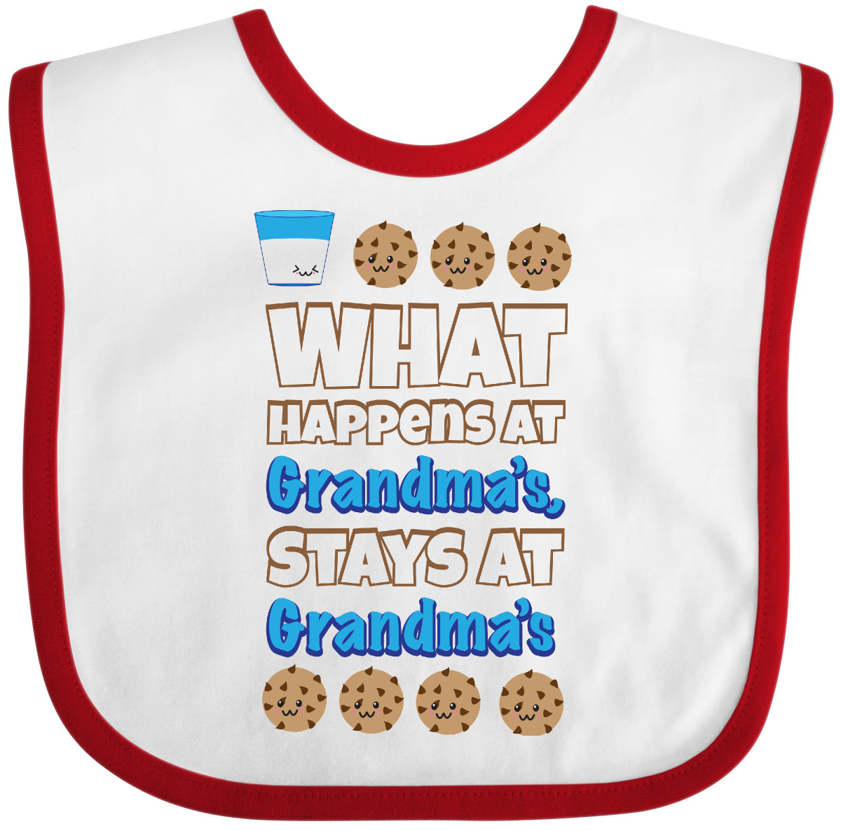 Inktastic What Happens At Grandma's Baby Bib Grandma Grandparents Funny Cute