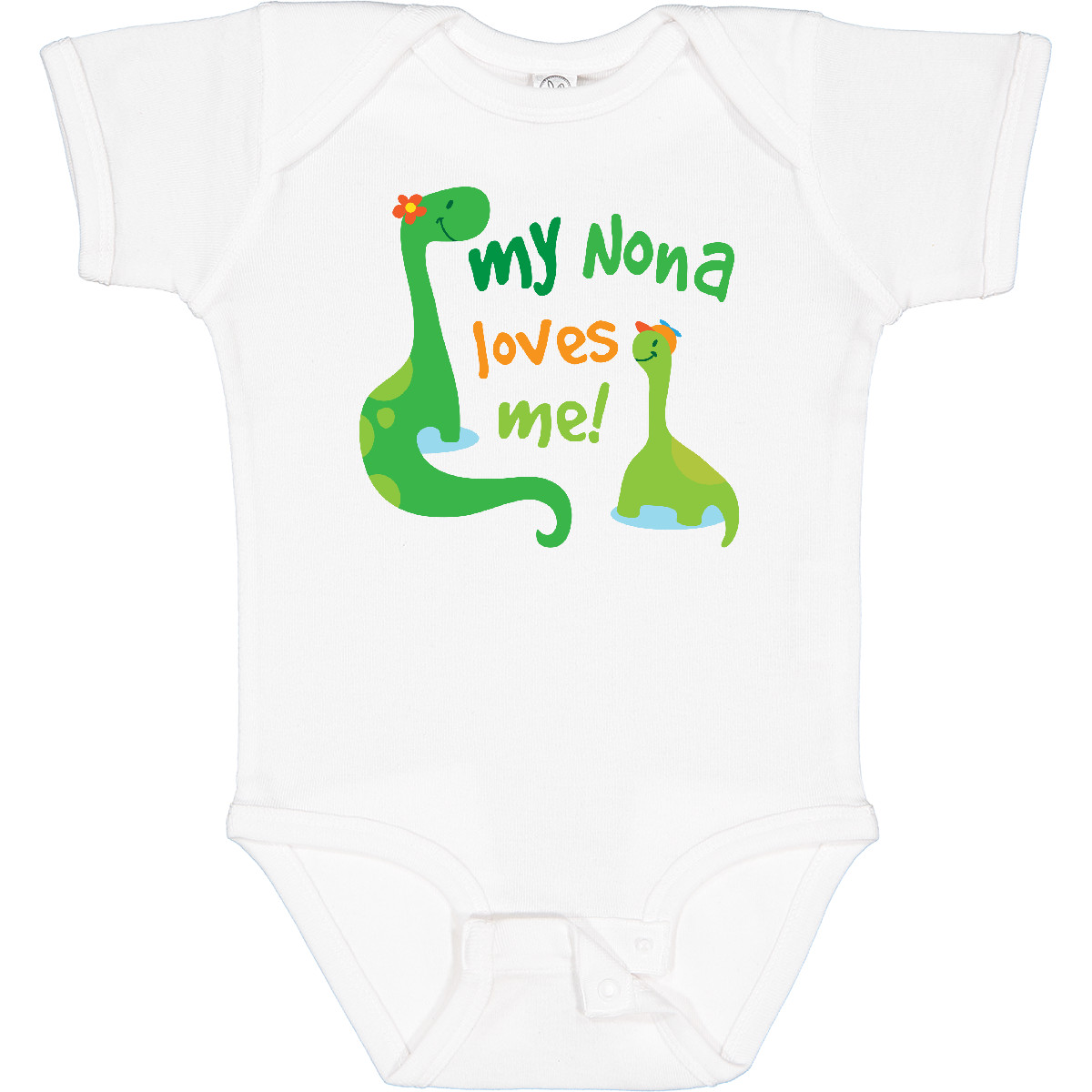 Inktastic My Nona Loves Me Enkel Dinosaurier Baby Body süß Enkelkind Jungen - Bild 9 von 10