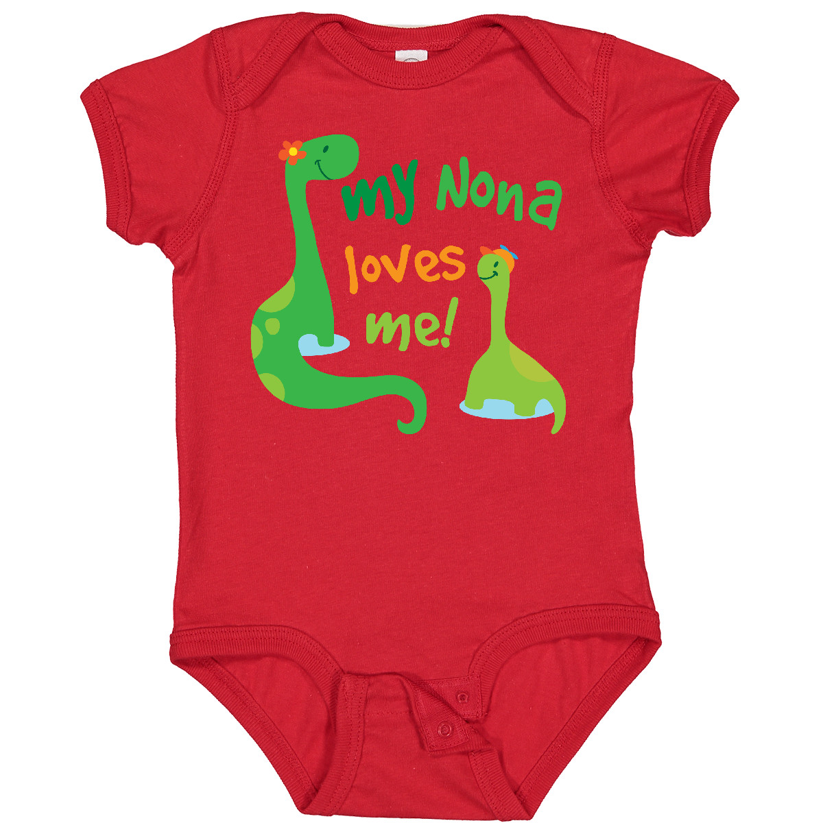 Inktastic My Nona Loves Me Enkel Dinosaurier Baby Body süß Enkelkind Jungen - Bild 7 von 10
