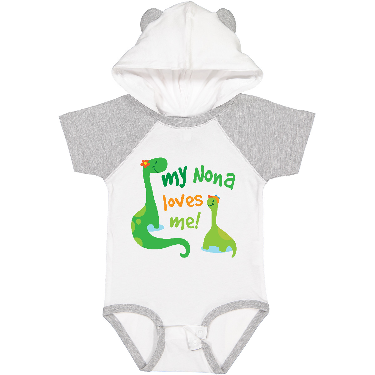 Inktastic My Nona Loves Me Enkel Dinosaurier Baby Body süß Enkelkind Jungen - Bild 10 von 10