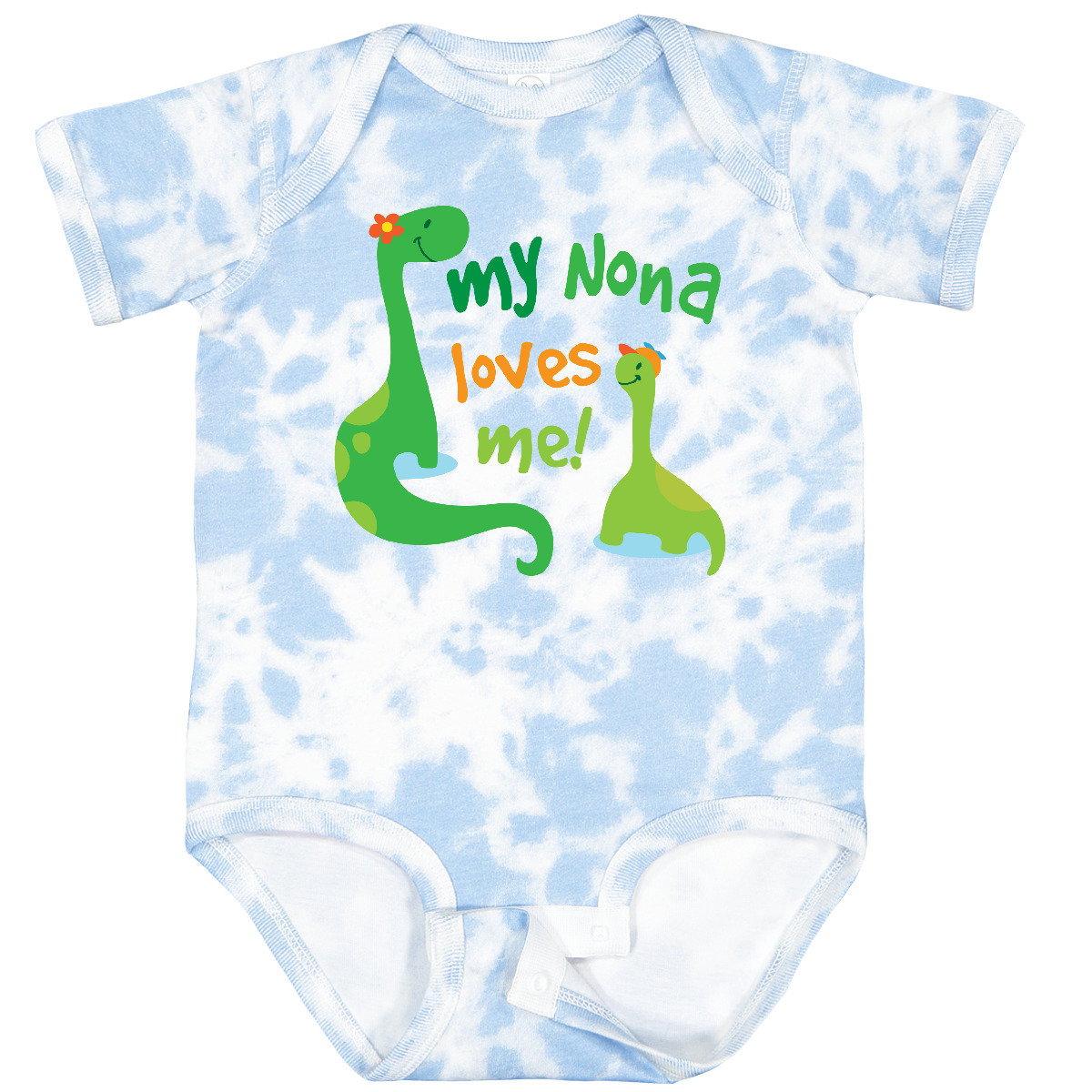 Inktastic My Nona Loves Me Enkel Dinosaurier Baby Body süß Enkelkind Jungen - Bild 8 von 10