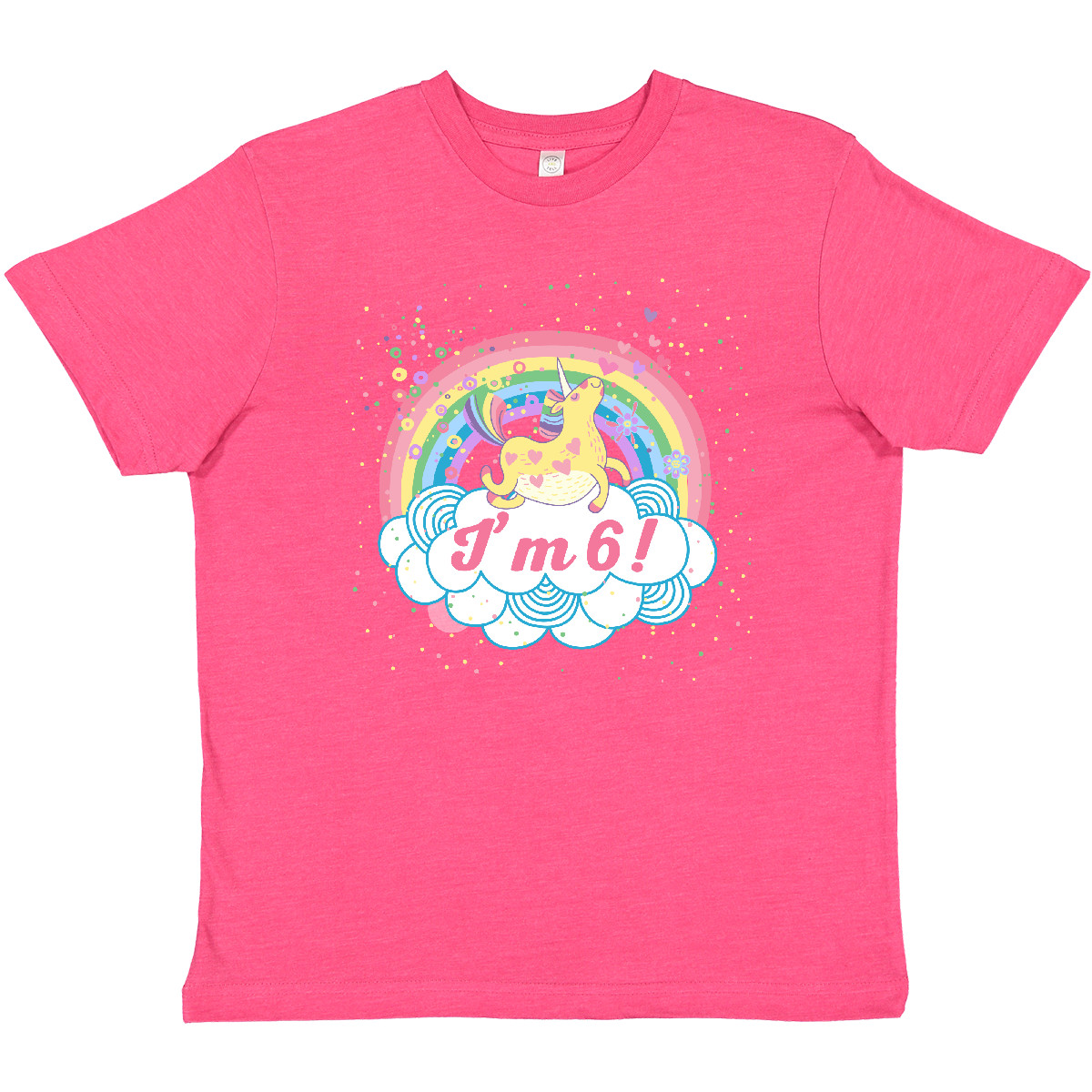 Inktastic 6th Birthday Unicorn Rainbow Girls Youth T-Shirt Party Six 6 Pastel Im - Picture 2 of 3