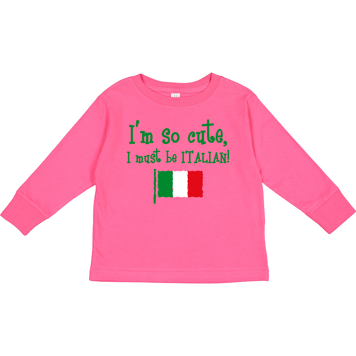 Inktastic So Cute Italian Toddler Long Sleeve T-Shirt Im Italy Flag Pride Italia