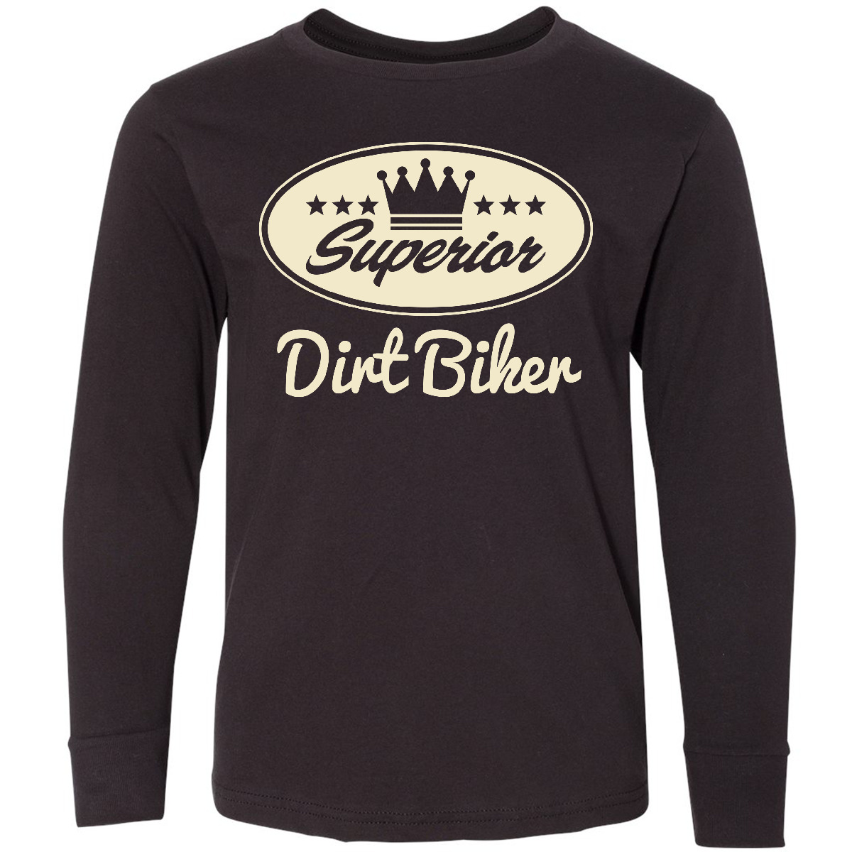 Inktastic Dirt Biker Vintage Superior Youth Long Sleeve T-Shirt Bike Gift Retro - Picture 2 of 4