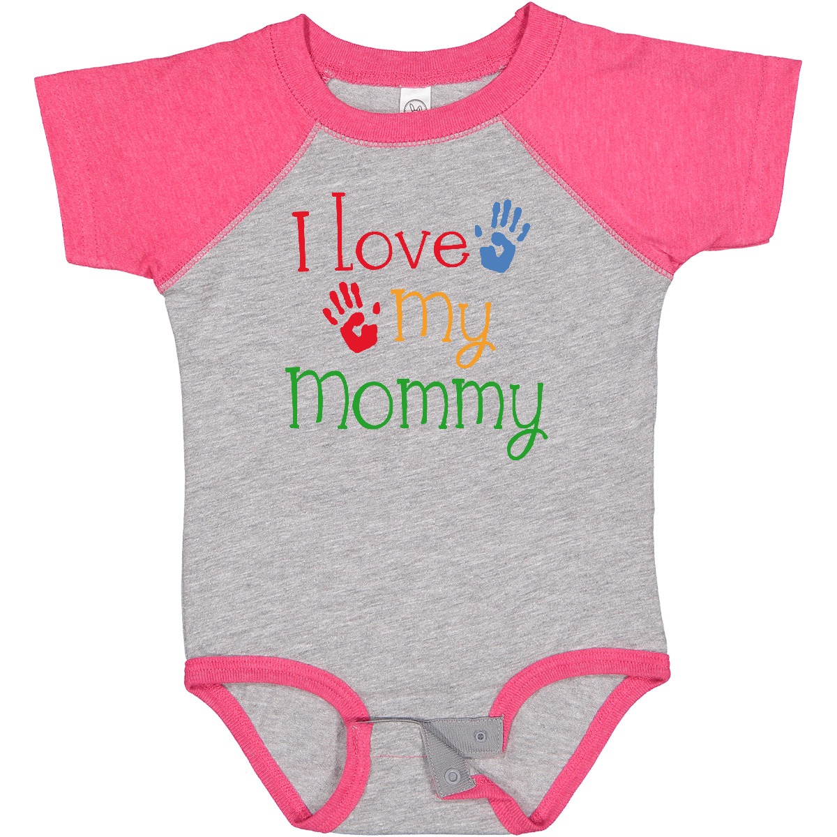 Inktastic I Love My Mommy Handprints Baby Bodysuit Heart Mom Childs Boys Girls - Picture 12 of 37