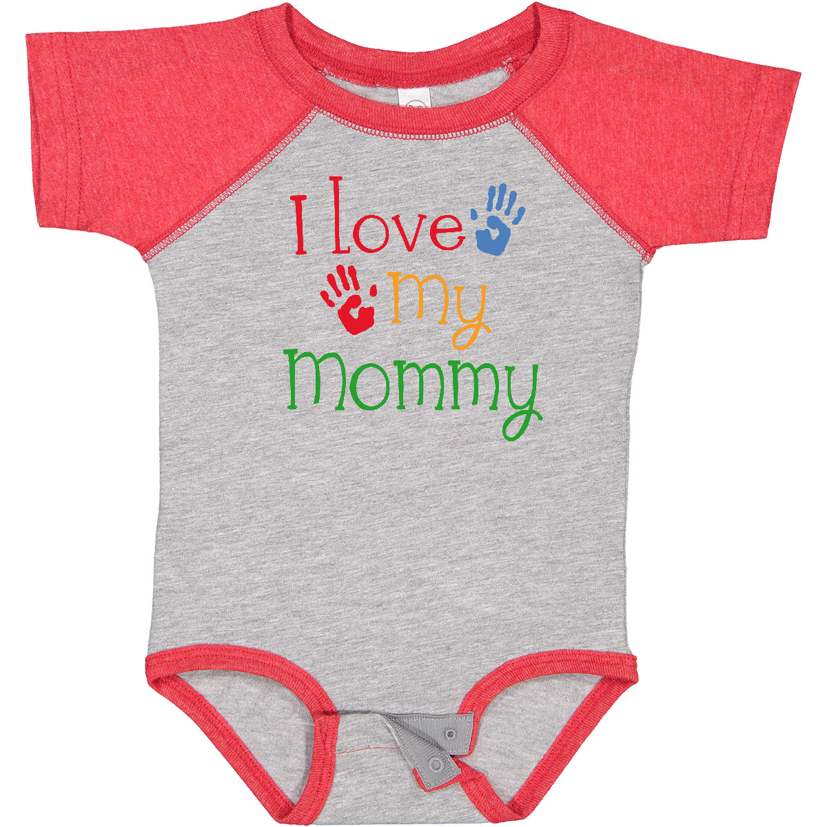 Inktastic I Love My Mommy Handprints Baby Bodysuit Heart Mom Childs Boys Girls - Picture 14 of 37