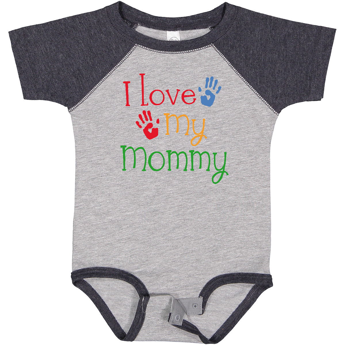 Inktastic I Love My Mommy Handprints Baby Bodysuit Heart Mom Childs Boys Girls - Picture 13 of 37