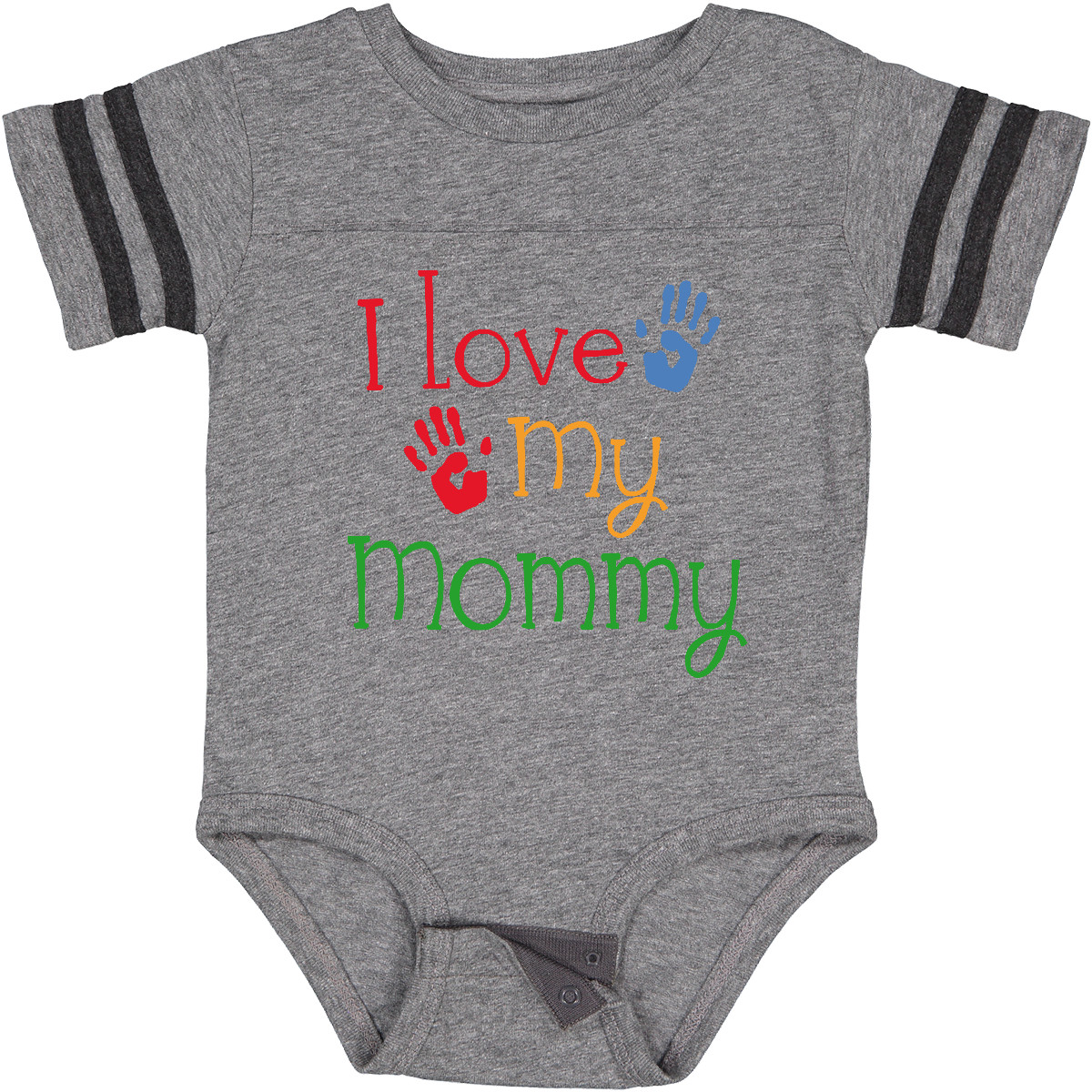 Inktastic I Love My Mommy Handprints Baby Bodysuit Heart Mom Childs Boys Girls - Picture 8 of 37