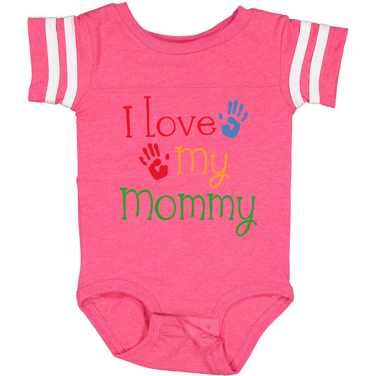Inktastic I Love My Mommy Handprints Baby Bodysuit Heart Mom Childs Boys Girls - Picture 9 of 37