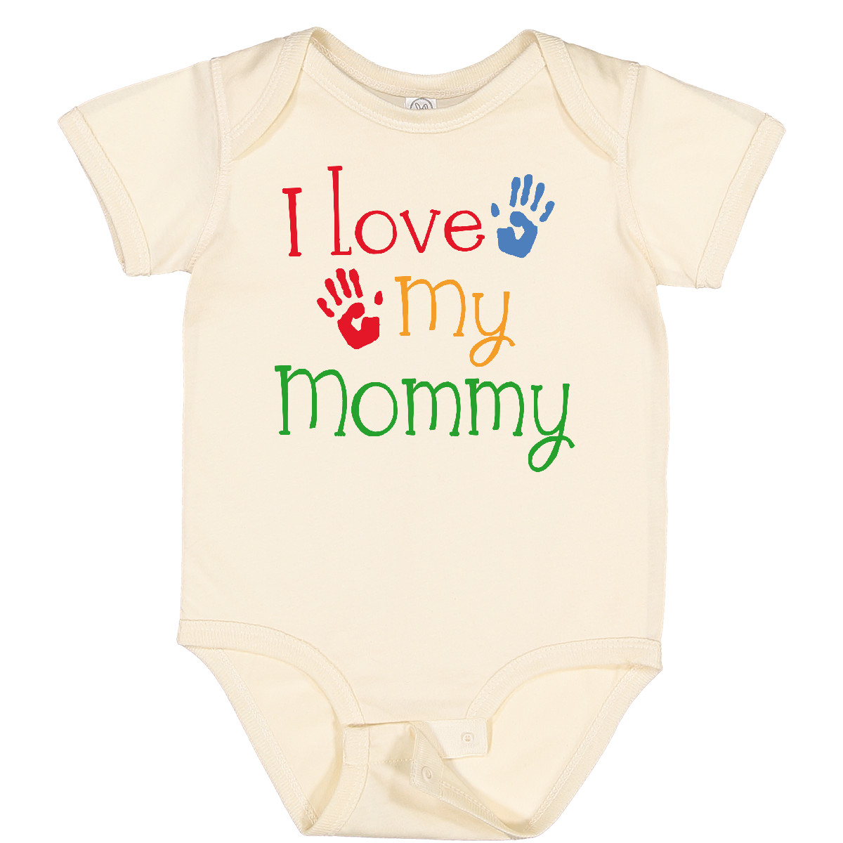 Inktastic I Love My Mommy Handprints Baby Bodysuit Heart Mom Childs Boys Girls - Picture 23 of 37
