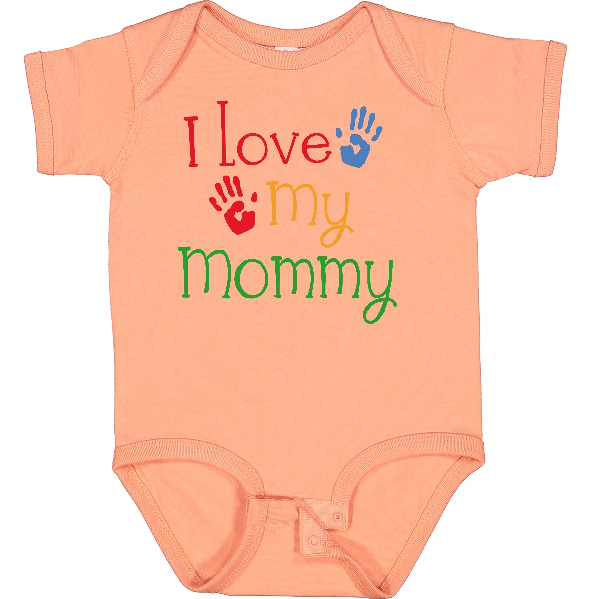 Inktastic I Love My Mommy Handprints Baby Bodysuit Heart Mom Childs Boys Girls - Picture 30 of 37