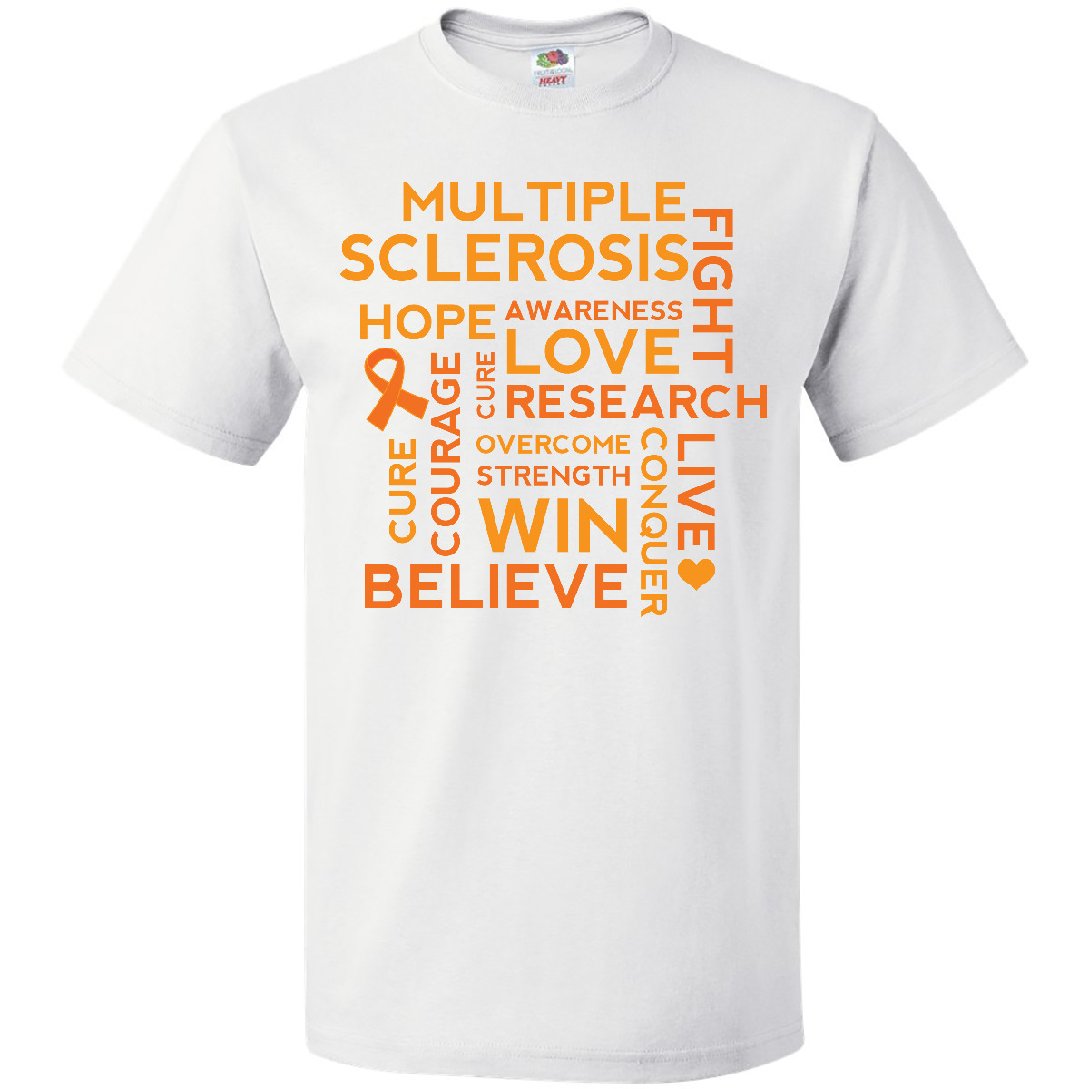 Inktastic Multiple Sclerosis Awareness Word Cloud T-Shirt M S Support Hope Cure