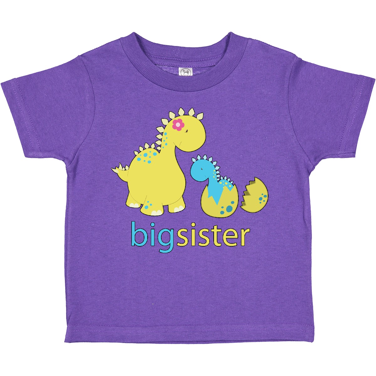 T-Shirt Inktastic große Dinosaurier Schwester Kleinkind kleine Geschwister Familie blau grün - Bild 8 von 10