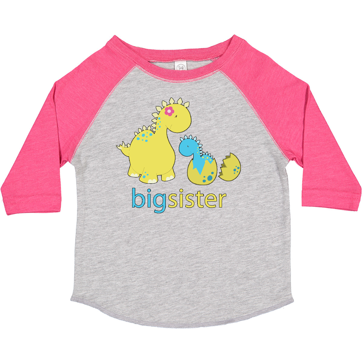 T-Shirt Inktastic große Dinosaurier Schwester Kleinkind kleine Geschwister Familie blau grün - Bild 4 von 10