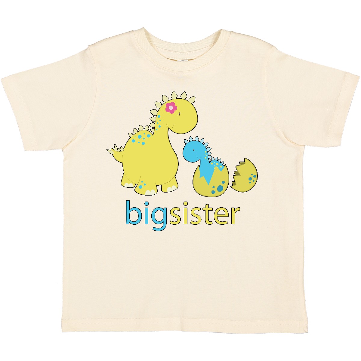 T-Shirt Inktastic große Dinosaurier Schwester Kleinkind kleine Geschwister Familie blau grün - Bild 6 von 10