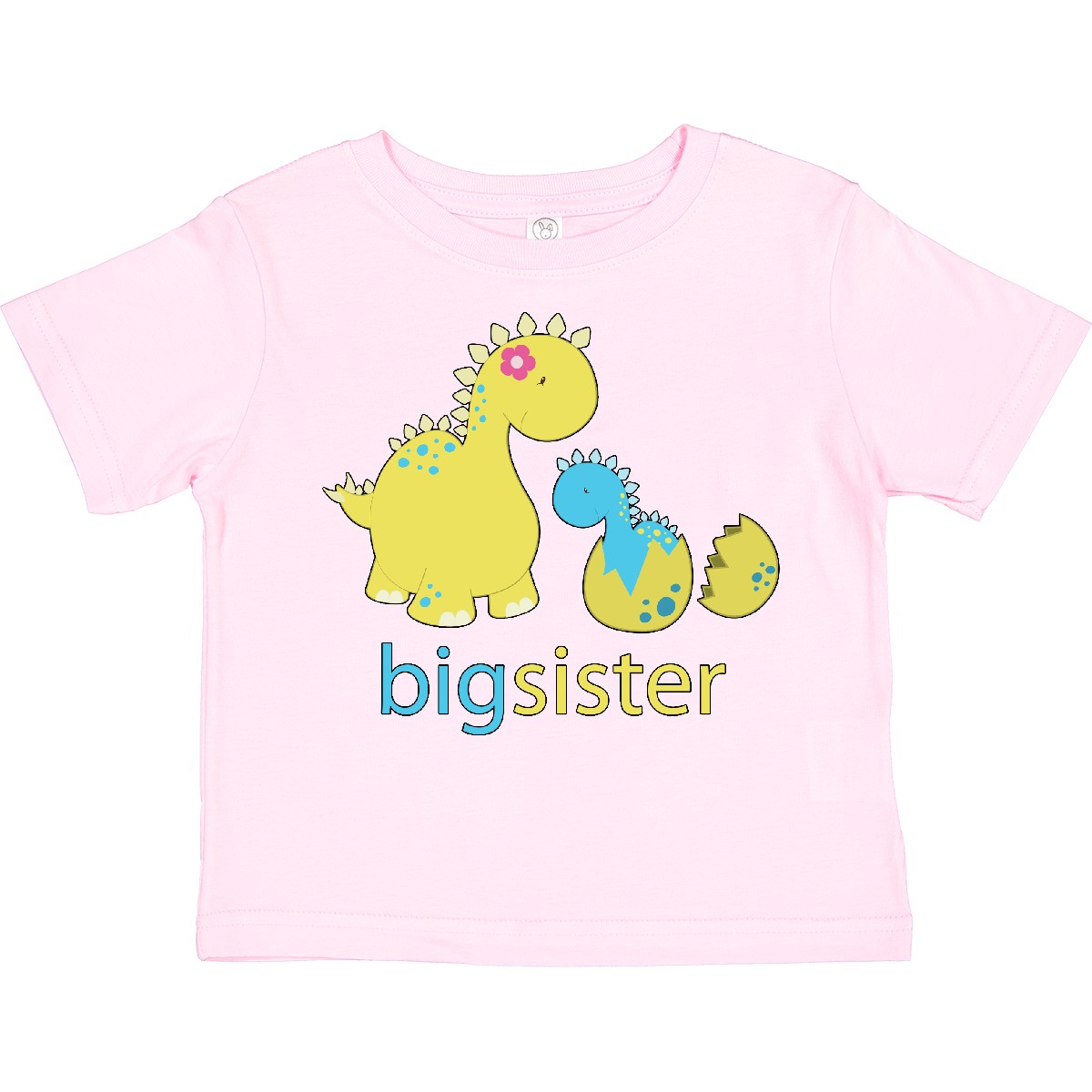 T-Shirt Inktastic große Dinosaurier Schwester Kleinkind kleine Geschwister Familie blau grün - Bild 7 von 10