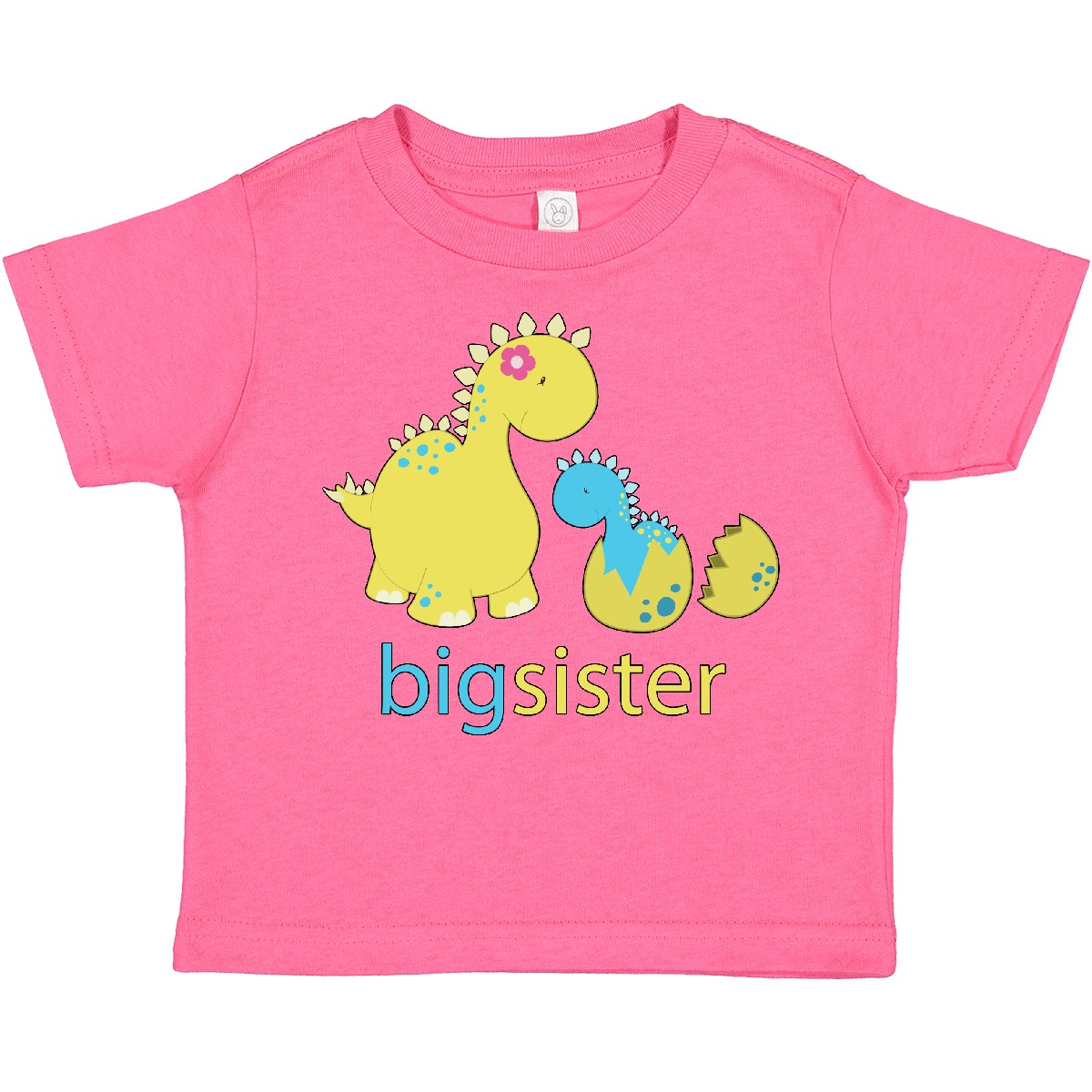 T-Shirt Inktastic große Dinosaurier Schwester Kleinkind kleine Geschwister Familie blau grün - Bild 5 von 10