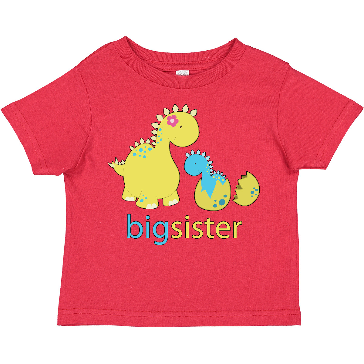 T-Shirt Inktastic große Dinosaurier Schwester Kleinkind kleine Geschwister Familie blau grün - Bild 9 von 10