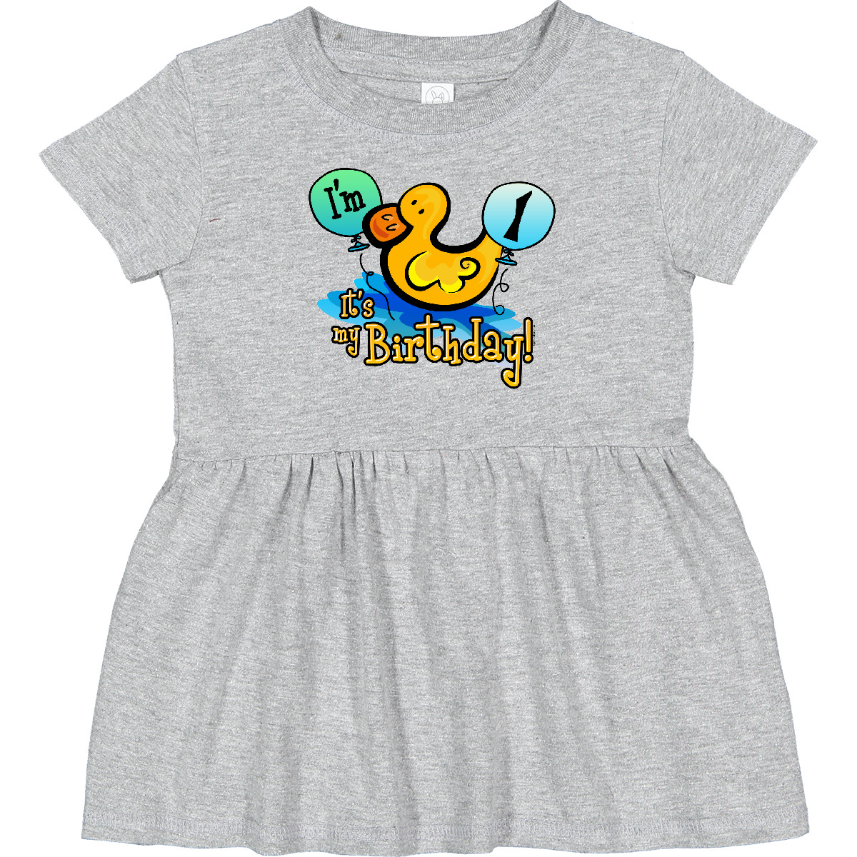 Inktastic Ducky 1st Birthday Infant Dress Duck Balloons Cartoon Pond