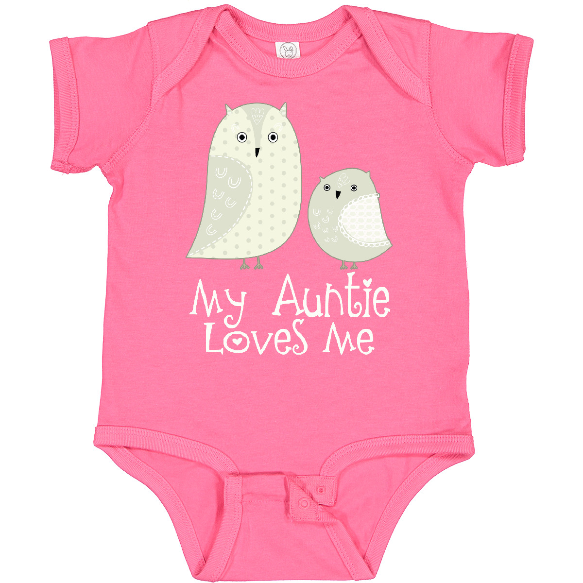 Inktastic My Auntie Loves Me Owl Baby Bodysuit Aunt Niece Nephew Childs Kids Of - Picture 10 of 21