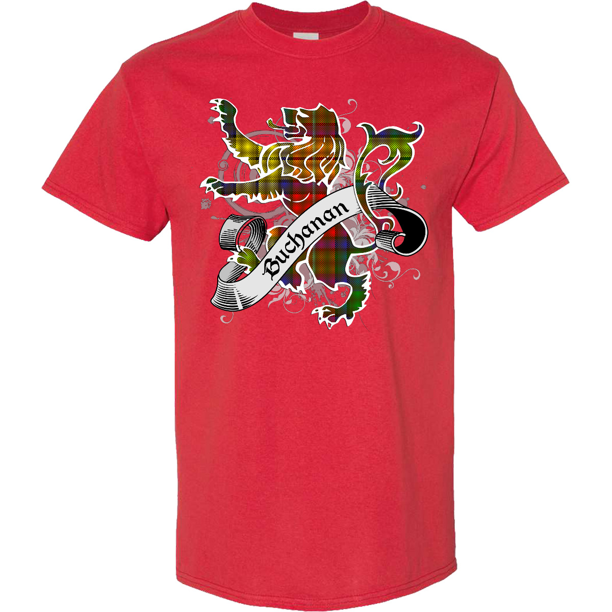 Inktastic Buchanan Tartan Lion T-Shirt Clan Plaid Mens Clothing Apparel Tees