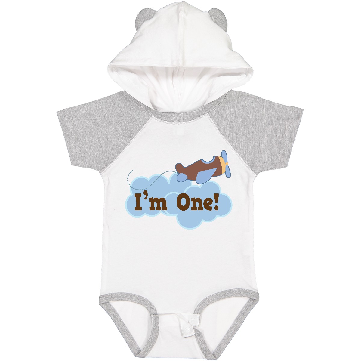 Inktastic 1. Geburtstag Flugzeug I'm One Baby Body First Happy Year Old Flugzeug - Bild 9 von 9