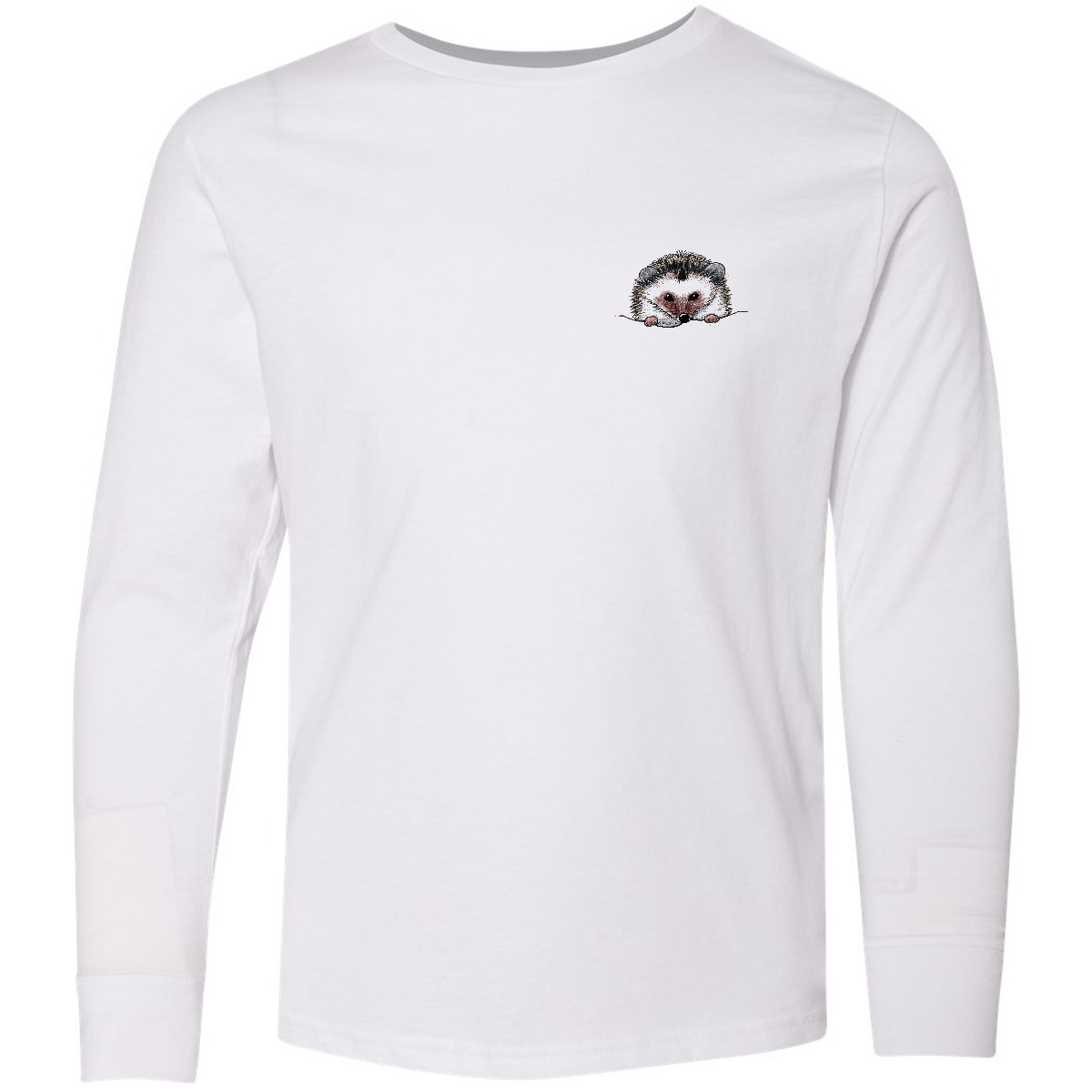 Inktastic Pocket Hedgehog Youth Long Sleeve T-Shirt - KiniArt Illusion Hedgie - Picture 6 of 6