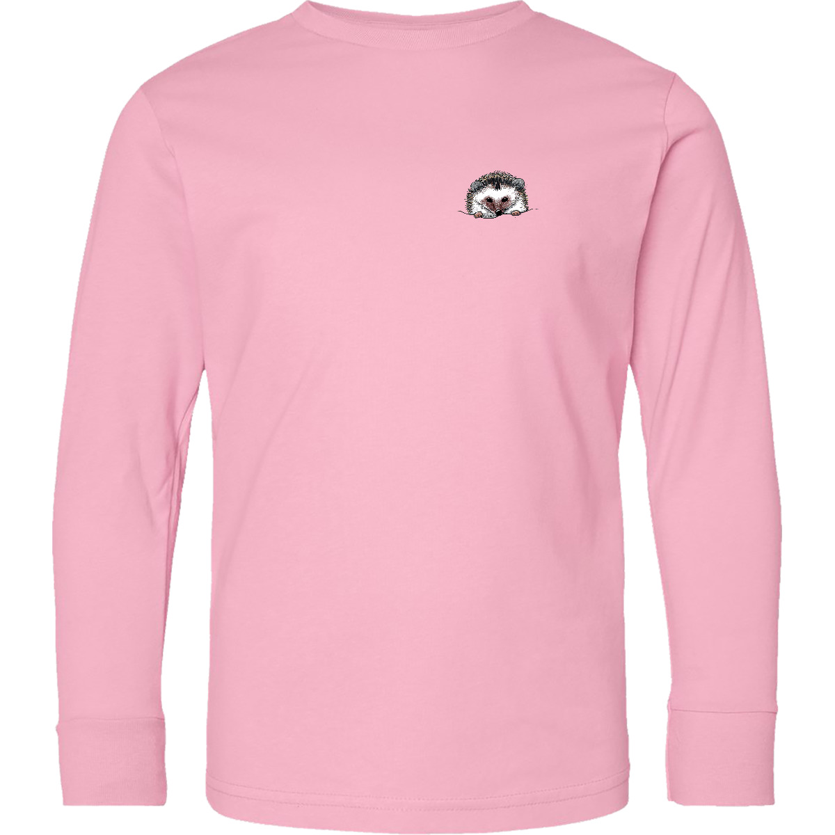 Inktastic Pocket Hedgehog Youth Long Sleeve T-Shirt - KiniArt Illusion Hedgie - Picture 3 of 6