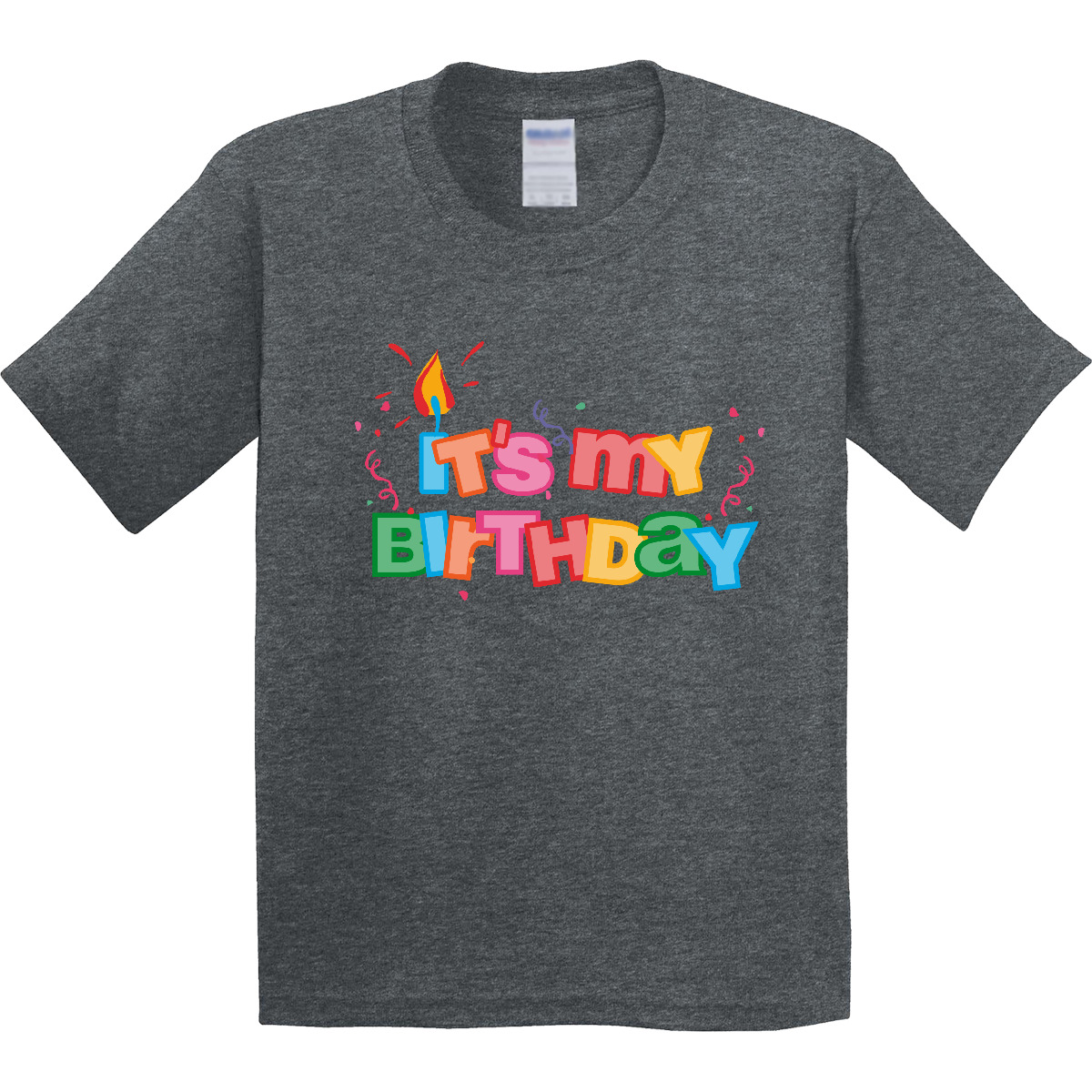 Inktastic It's My Birthday Letters Youth T-Shirt Candle Colorful Celebration Boy - Picture 2 of 4