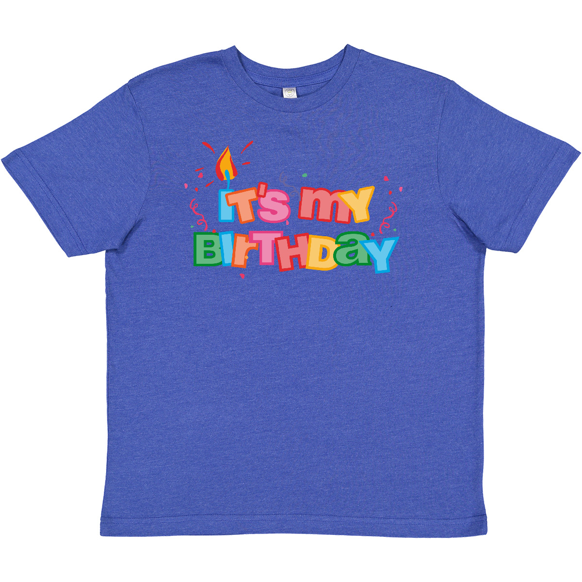 Inktastic It's My Birthday Letters Youth T-Shirt Candle Colorful Celebration Boy - Picture 3 of 3