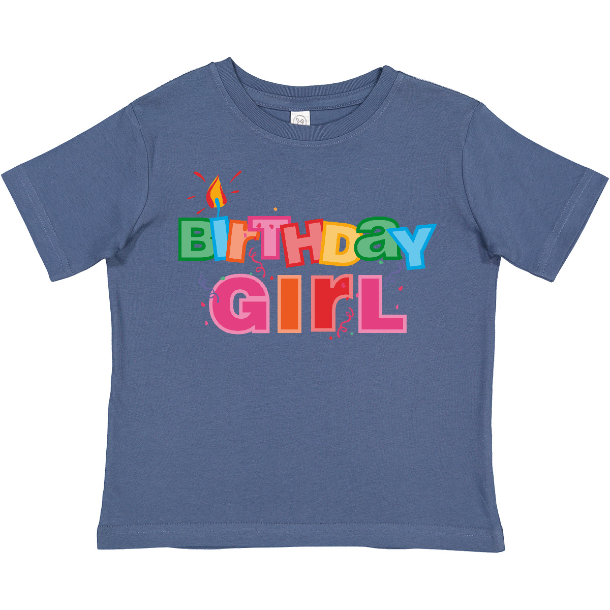 Inktastic Birthday Girl Letters Toddler T-Shirt Party Colorful Candle Streamers - Picture 5 of 12