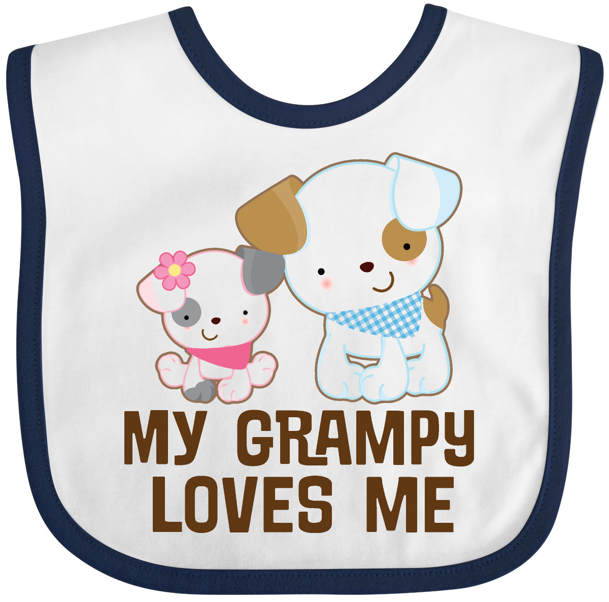 Inktastic My Grampy Loves Me Girls Baby Bib Grandchild Gift Childs Puppy Dog Hws - Picture 7 of 9