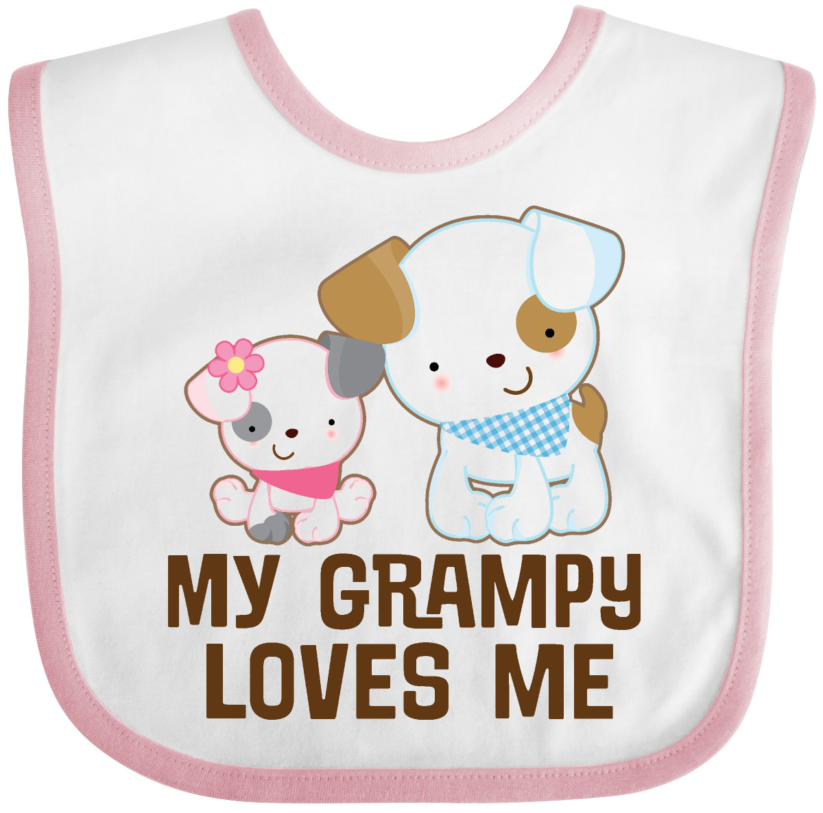 Inktastic My Grampy Loves Me Girls Baby Bib Grandchild Gift Childs Puppy Dog Hws - Picture 8 of 9