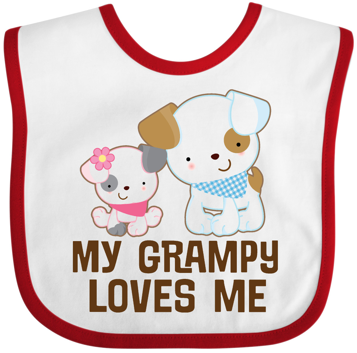 Inktastic My Grampy Loves Me Girls Baby Bib Grandchild Gift Childs Puppy Dog Hws - Picture 9 of 9