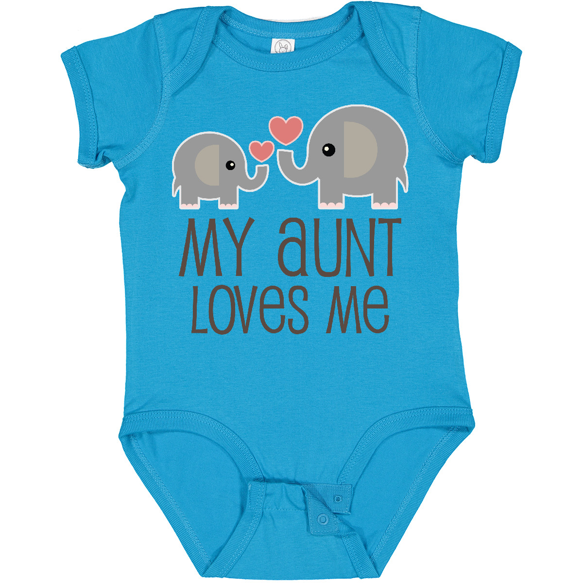 Inktastic My Aunt Loves Me Baby Bodysuit Childs Cute Elephant Kids Family Infant - Picture 13 of 16