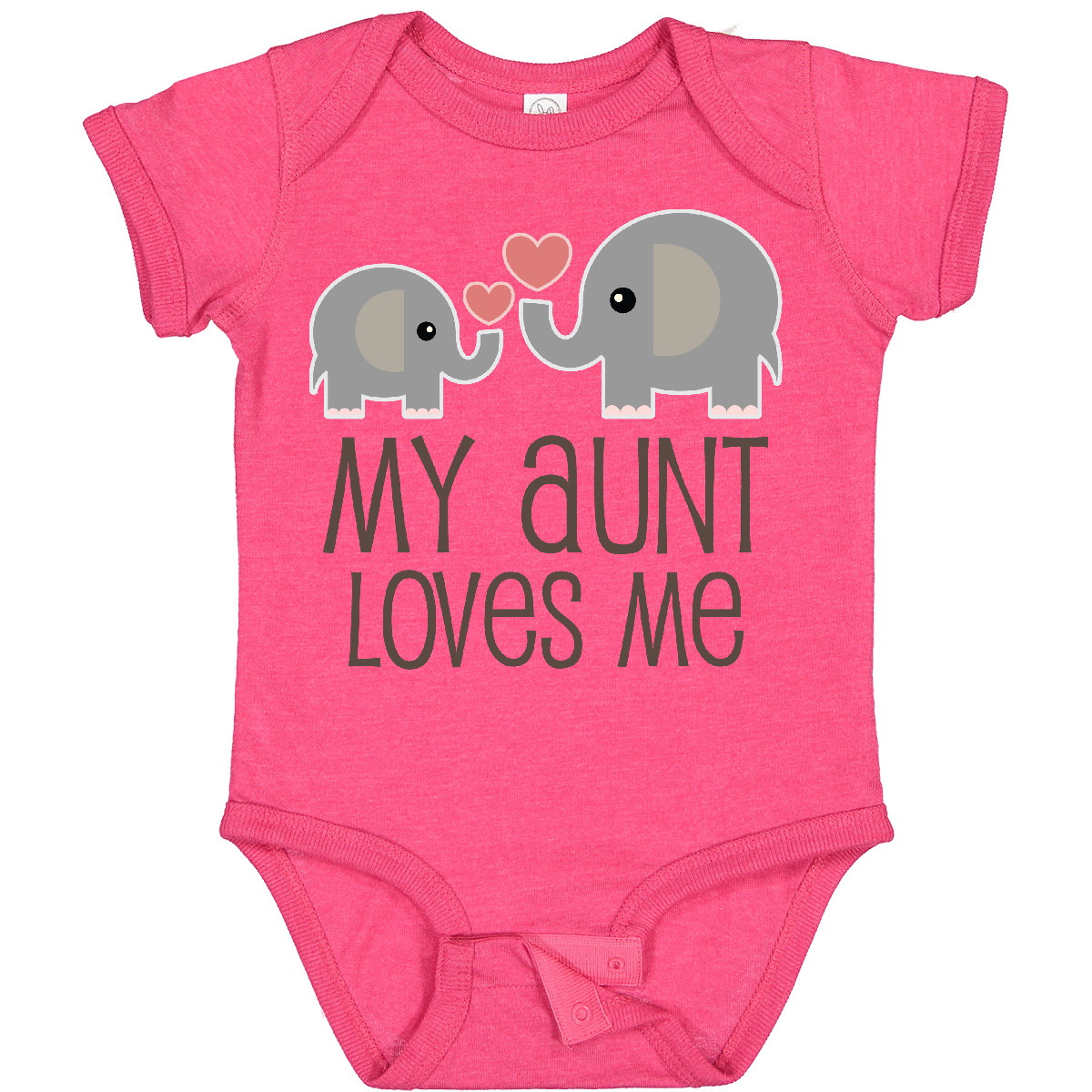 Inktastic My Aunt Loves Me Baby Bodysuit Childs Cute Elephant Kids Family Infant - Picture 14 of 16