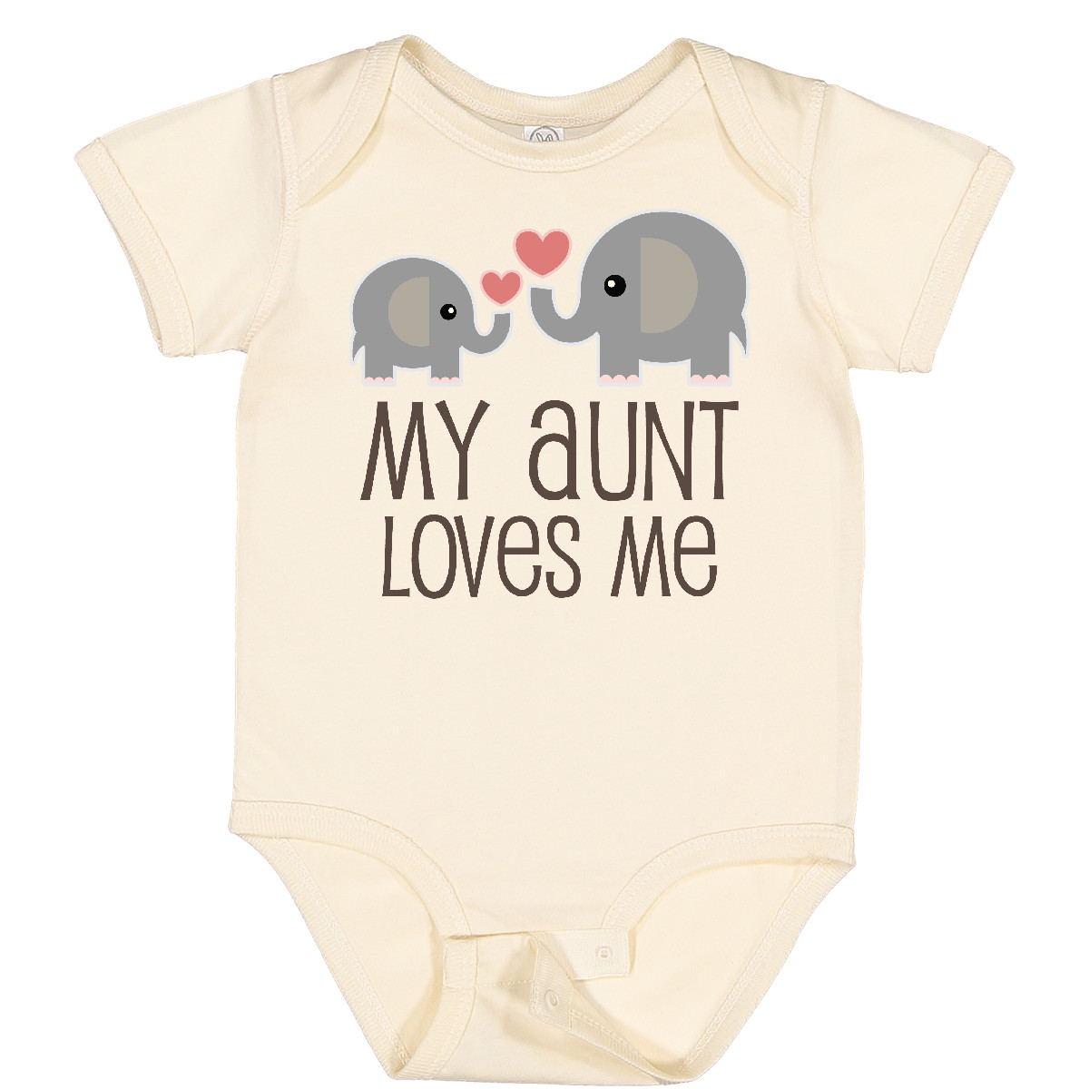 Inktastic My Aunt Loves Me Baby Bodysuit Childs Cute Elephant Kids Family Infant - Picture 8 of 16