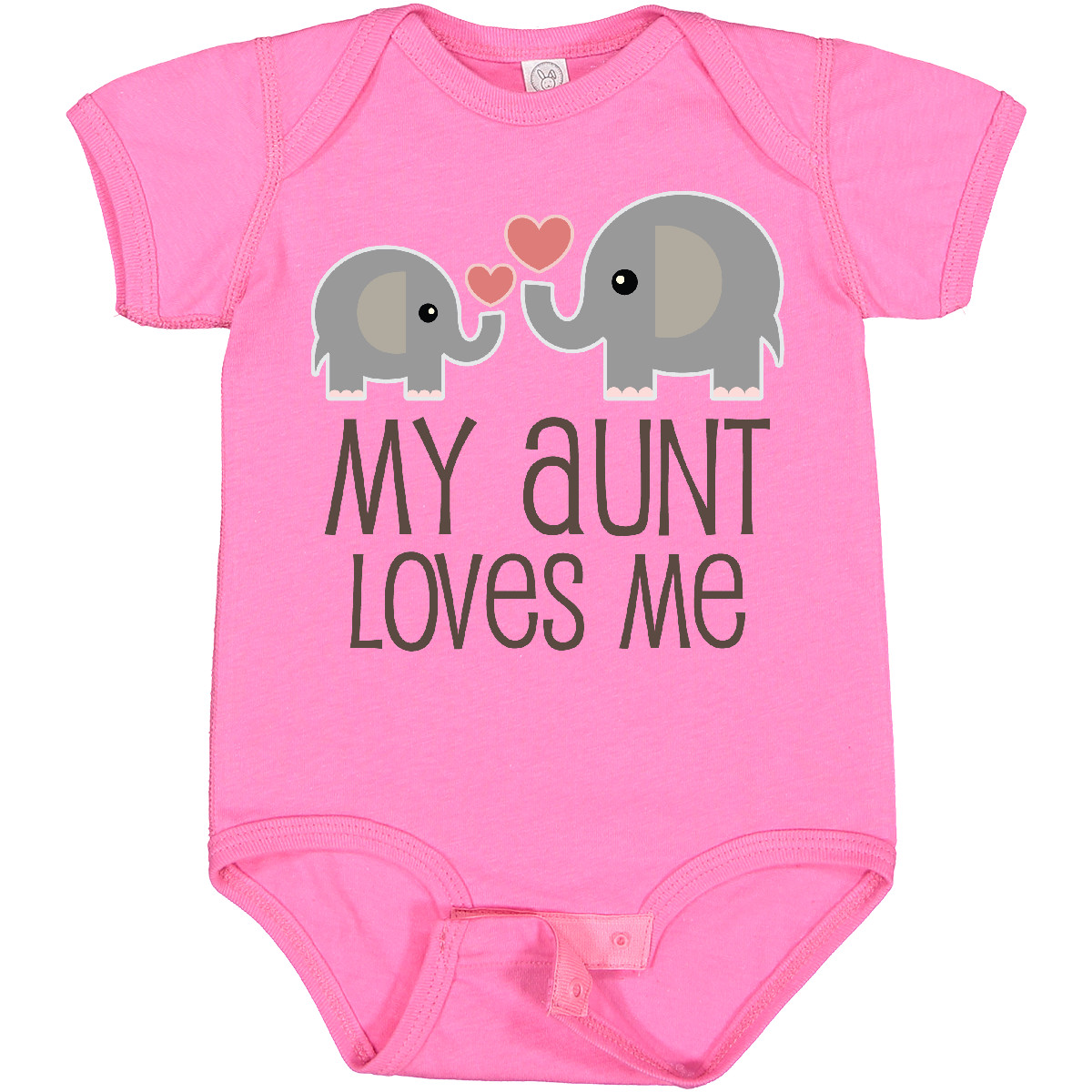 Inktastic My Aunt Loves Me Baby Bodysuit Childs Cute Elephant Kids Family Infant - Picture 10 of 16