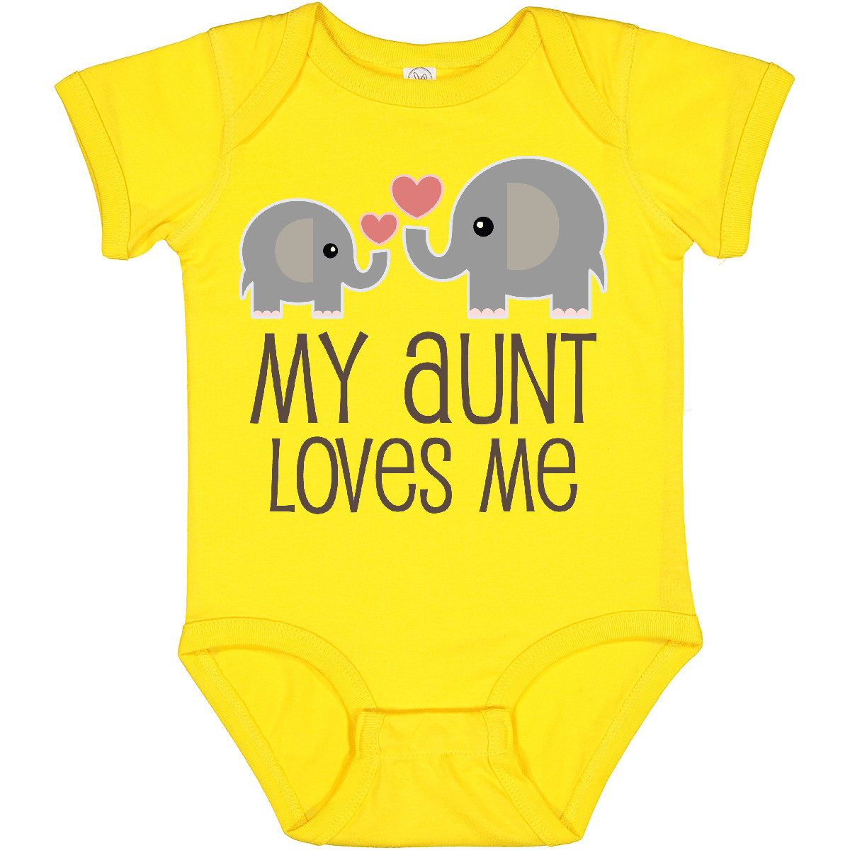 Inktastic My Aunt Loves Me Baby Bodysuit Childs Cute Elephant Kids Family Infant - Picture 16 of 16