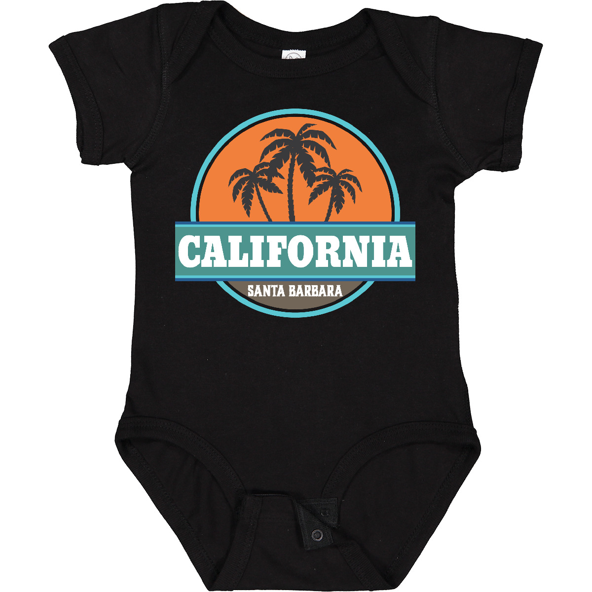 Inktastic Santa Barbara California Baby Bodysuit Beach Palm Tree Vintage Retro