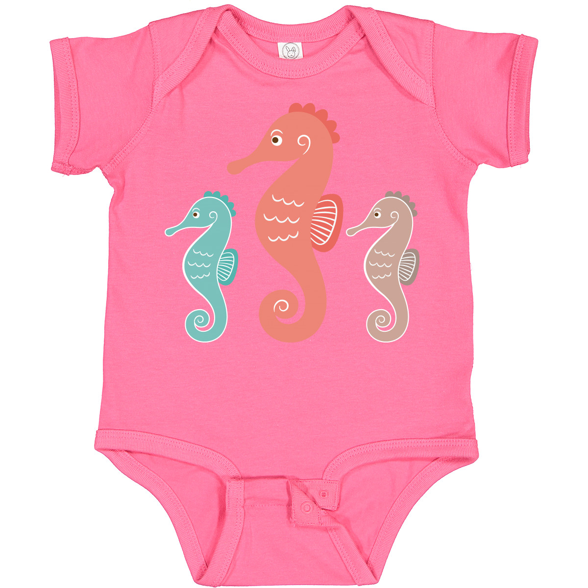 Inktastic Seahorse Ocean Sea Creatures Baby Bodysuit Horse Animals Cute Pastel - Imagen 6 de 9